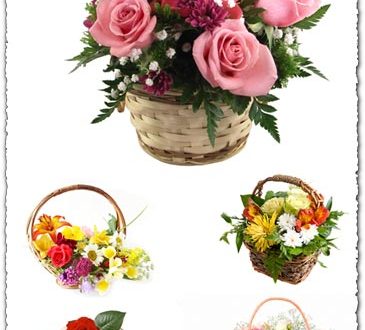 Basket with flowers images