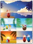 Beach cocktails vector design