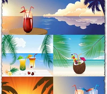 Beach cocktails vector design