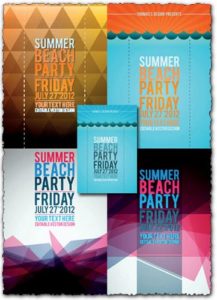 Beach party flyers vector templates