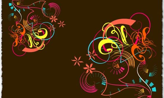 Colored curly vector template