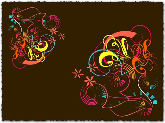 Colored curly vector template