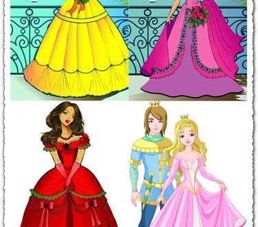 Beautiful princess vector cartoons