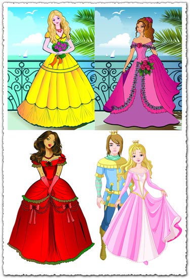 Beautiful princess vector cartoons