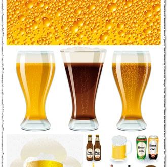 Beer cans and mugs vectors
