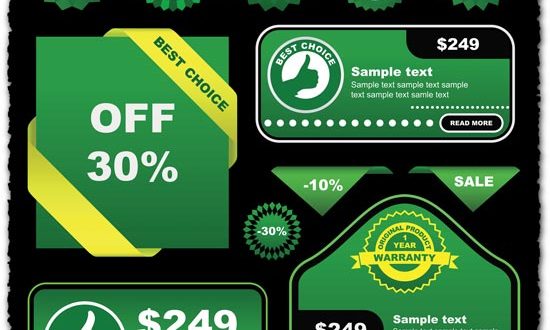 Best choice green vector labels