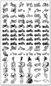 Bikers clipart vector shapes