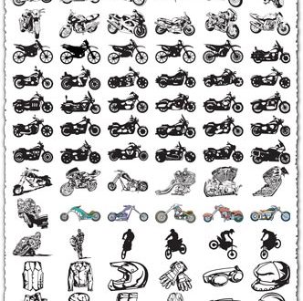 Bikers clipart vector shapes