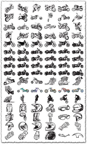 Bikers clipart vector shapes