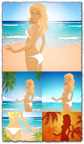 Bikini girl vector shapes Bikini girl vector shapes