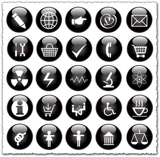 Black packaging vector icons