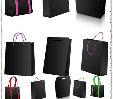 Black shopping bags vector