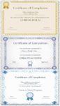 Blank certificate of completion vector
