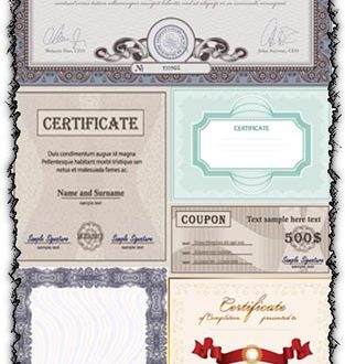Blank certificates vectors