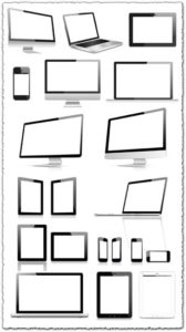 Blank screens of modern devices vector