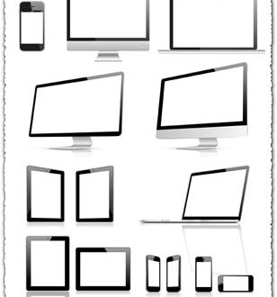 Blank screens of modern devices vector