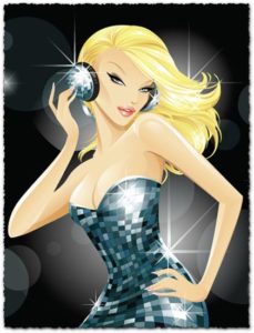 Blonde dancing girl vector