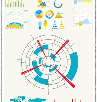 Blue and orange infographic vector