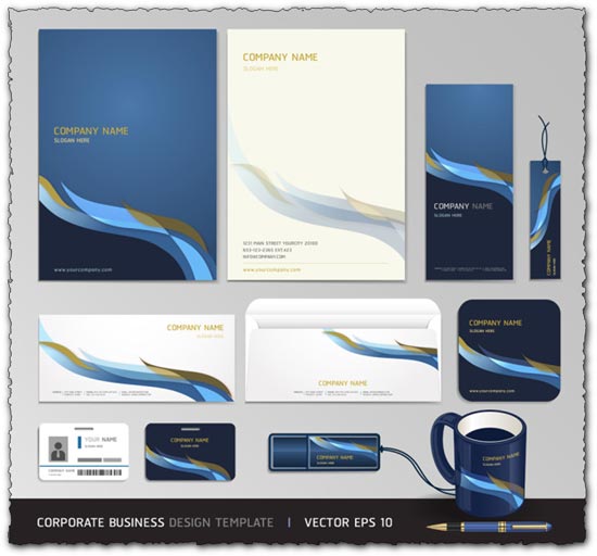 Blue corporate business vector templates