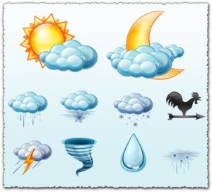 Blue weather icons