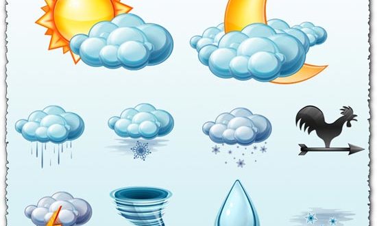 Blue weather icons