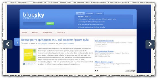 Bluesky Elegantthemes wordpress template