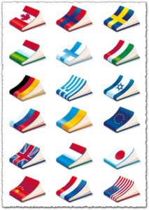 Books covered in flags vectors