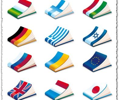 Books covered in flags vectors