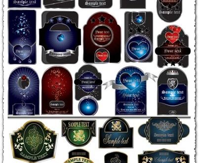 Bottle label vectors design