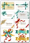 Bow ribbons on cards vectors