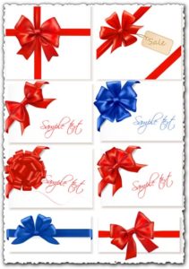 Bows and ribbons vector cards