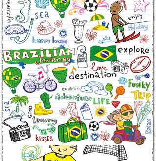 Brazil world cup vector sketches