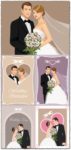 Bride and groom wedding invitation vectors