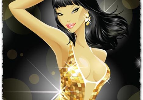 Brunette dancing girl vector
