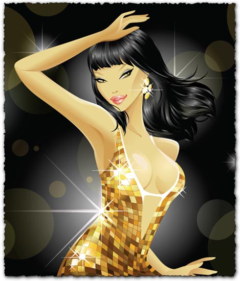 Brunette dancing girl vector