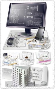 Building plan drawings vector