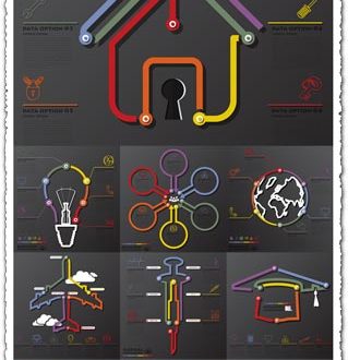 Business and education infographics lines vector