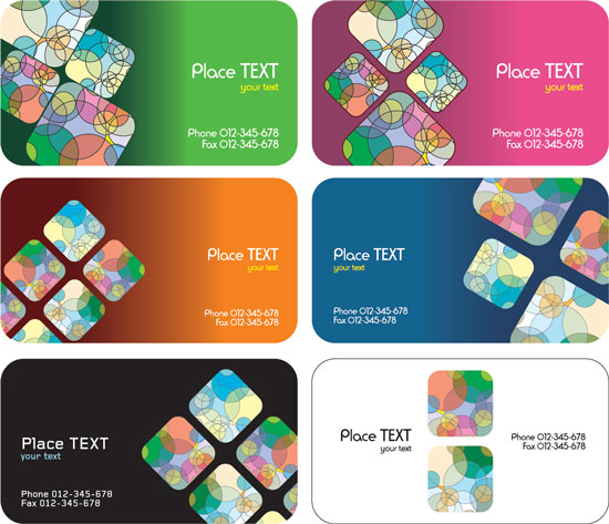 6 Business cards vector templates