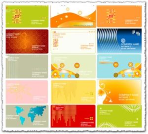 Business cards vector with abstract shapes