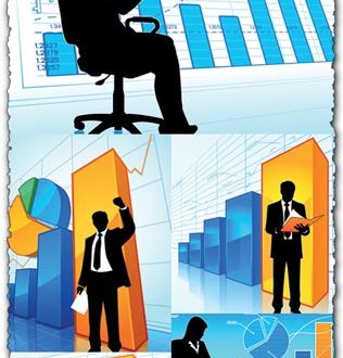 Business data charts vectors