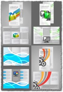Business tri-folded brochures vectors