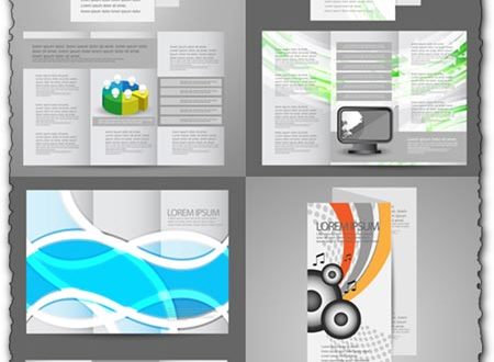 Business tri-folded brochures vectors