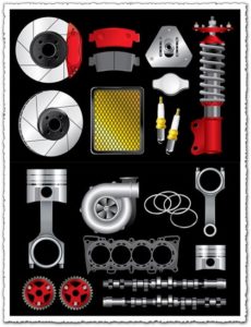 Car auto parts vectors