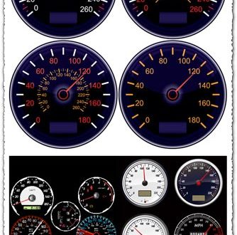 Car dashboard tachometers vector