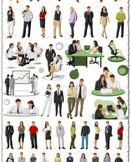 Cartoon business people vectors