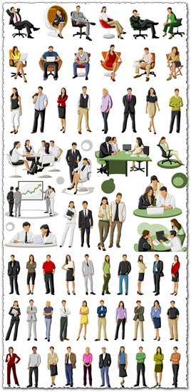 Cartoon business people vectors