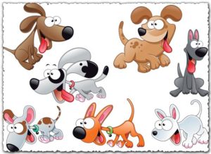 Puppy dog vector characters