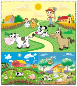 Cartoon farm vectors