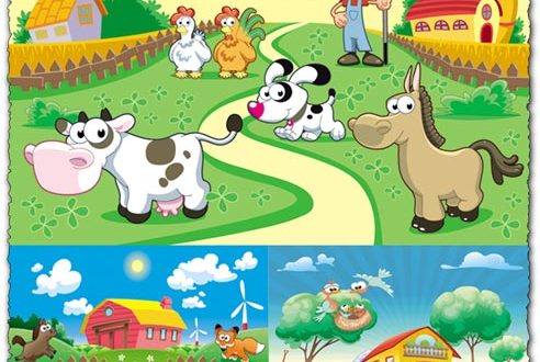 Cartoon farm vectors