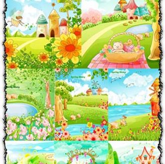 Cartoon spring vectors